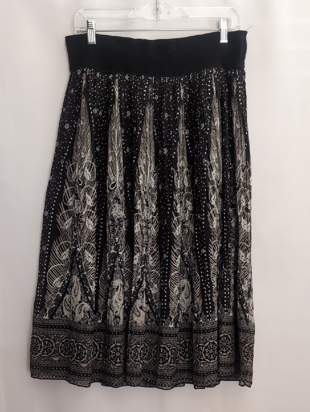 Paisley Feather Like Design Midi Skirt